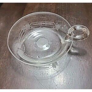 VINTAGE*PAIRPOINT *Handblown *NAPPY* LEAF ETCHED DESIGN 4.25" DIAMETER* Rare*